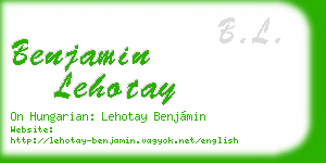 benjamin lehotay business card
