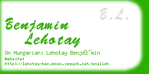 benjamin lehotay business card